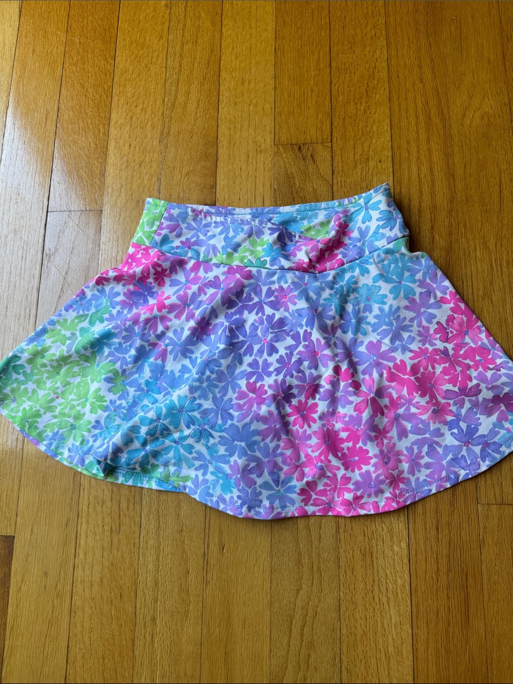 MAHI GOLD Pastel Floral Skater Skirt - Pink Blue Green Purple